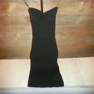 H&M strapless black mini dress w/ twist detail - XS